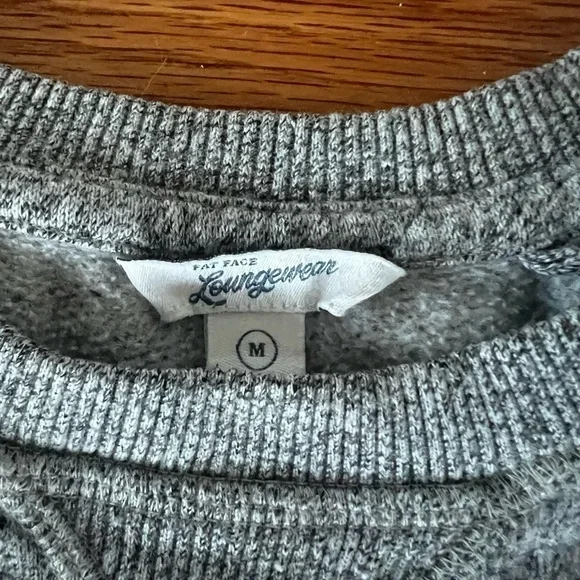 FatFace Gray Heather Lightweight Lounge Crew Sweatshirt Medium - Picture 2 of 2
